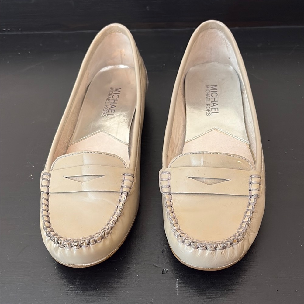 Michael Kors Cream Leather Loafers